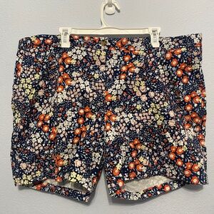 Talbots Floral Women's Shorts - Navy and Orange